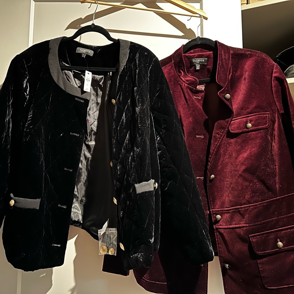 Two velvet blazers